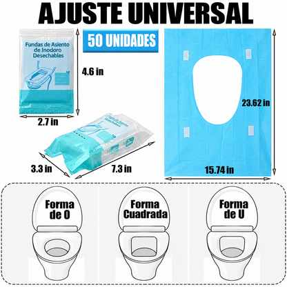 Protector Desechable para Asiento de Inodoro XL (50 UNIDADES)