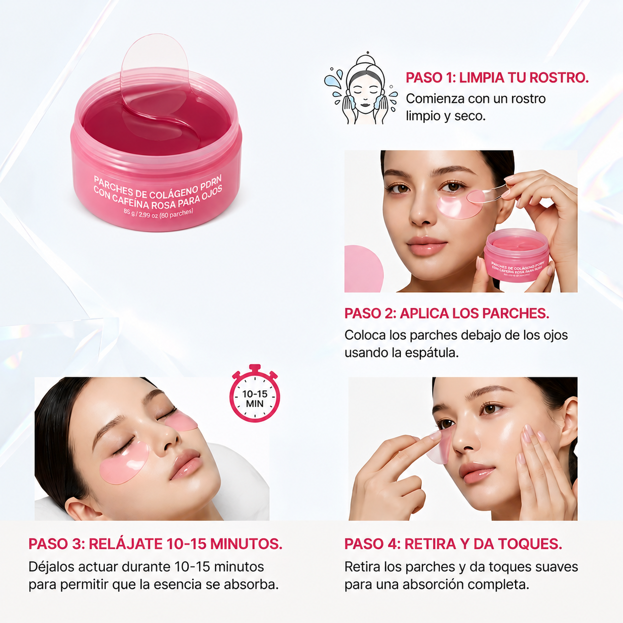 Parches de Gel para Ojos con PDRN, Cafeína y Colágeno