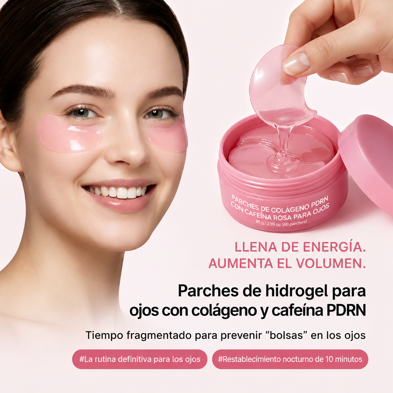 Parches de Gel para Ojos con PDRN, Cafeína y Colágeno