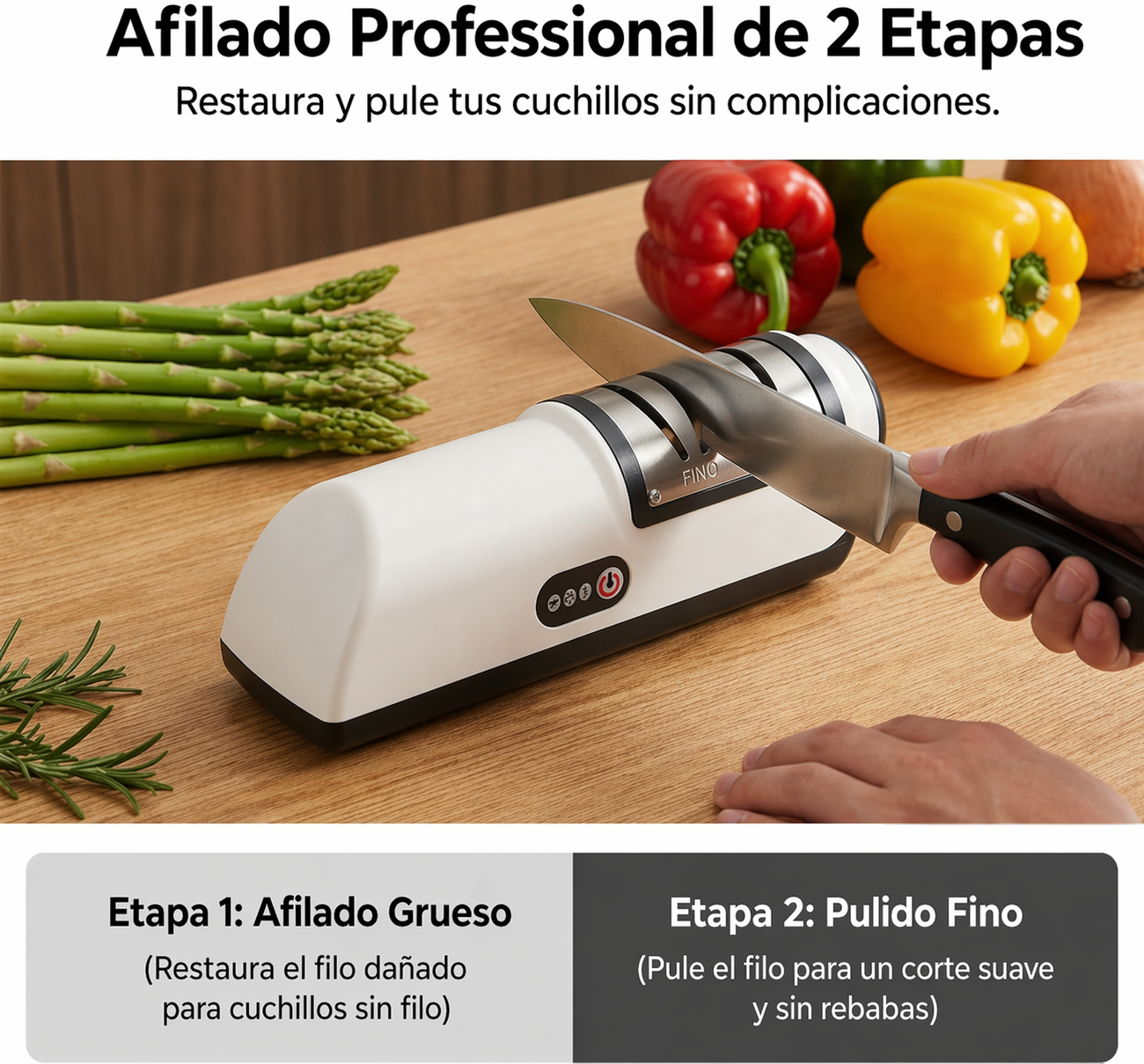 Afilador de cuchillos eléctrico inalámbrico