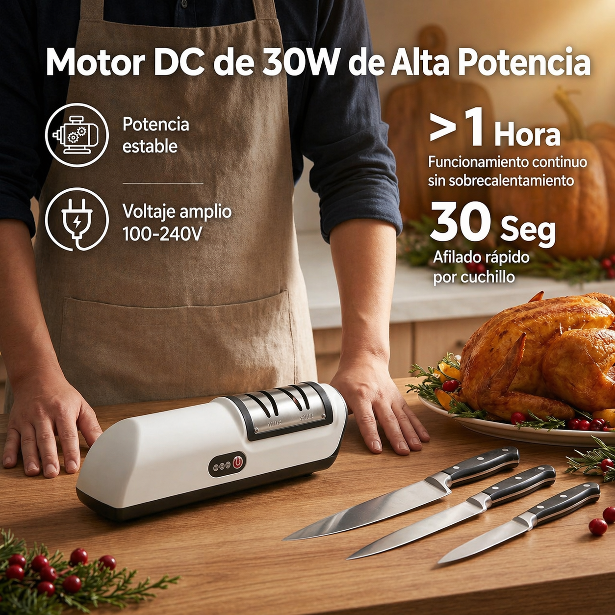 Afilador de cuchillos eléctrico inalámbrico