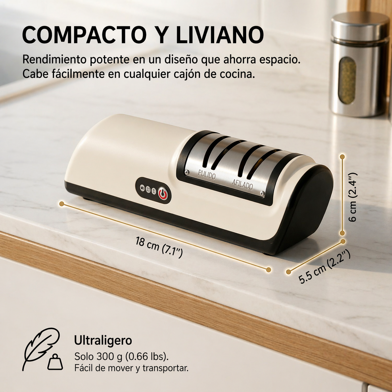 Afilador de cuchillos eléctrico inalámbrico