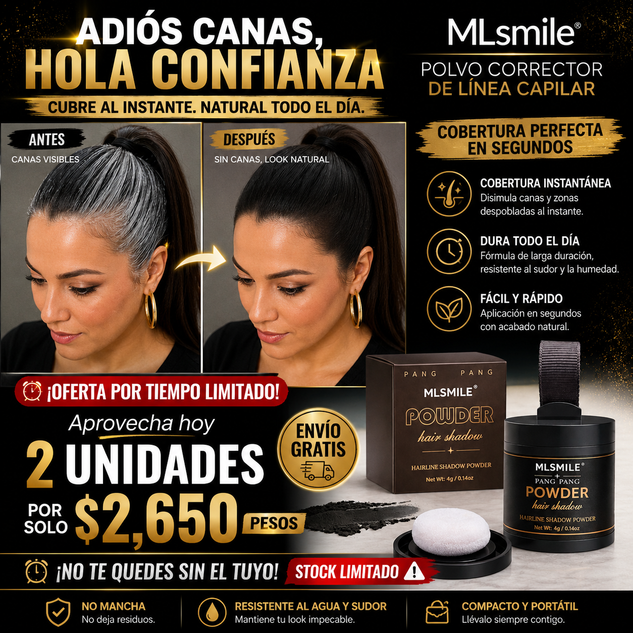 Polvo corrector de línea capilar