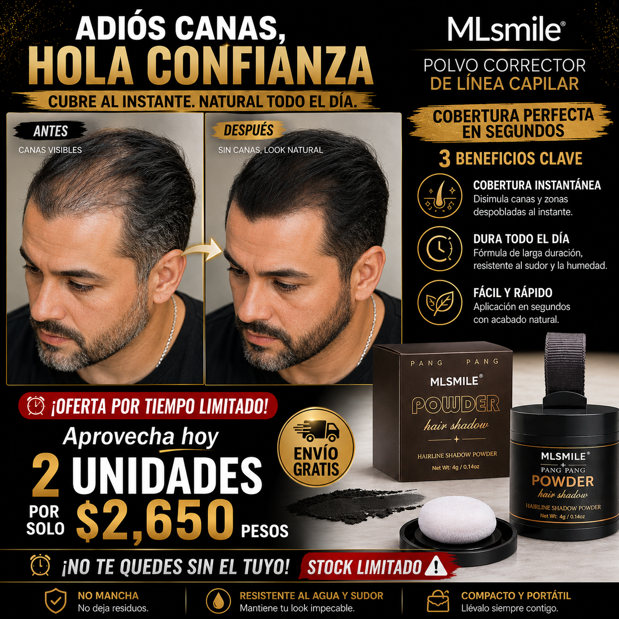 Polvo corrector de línea capilar
