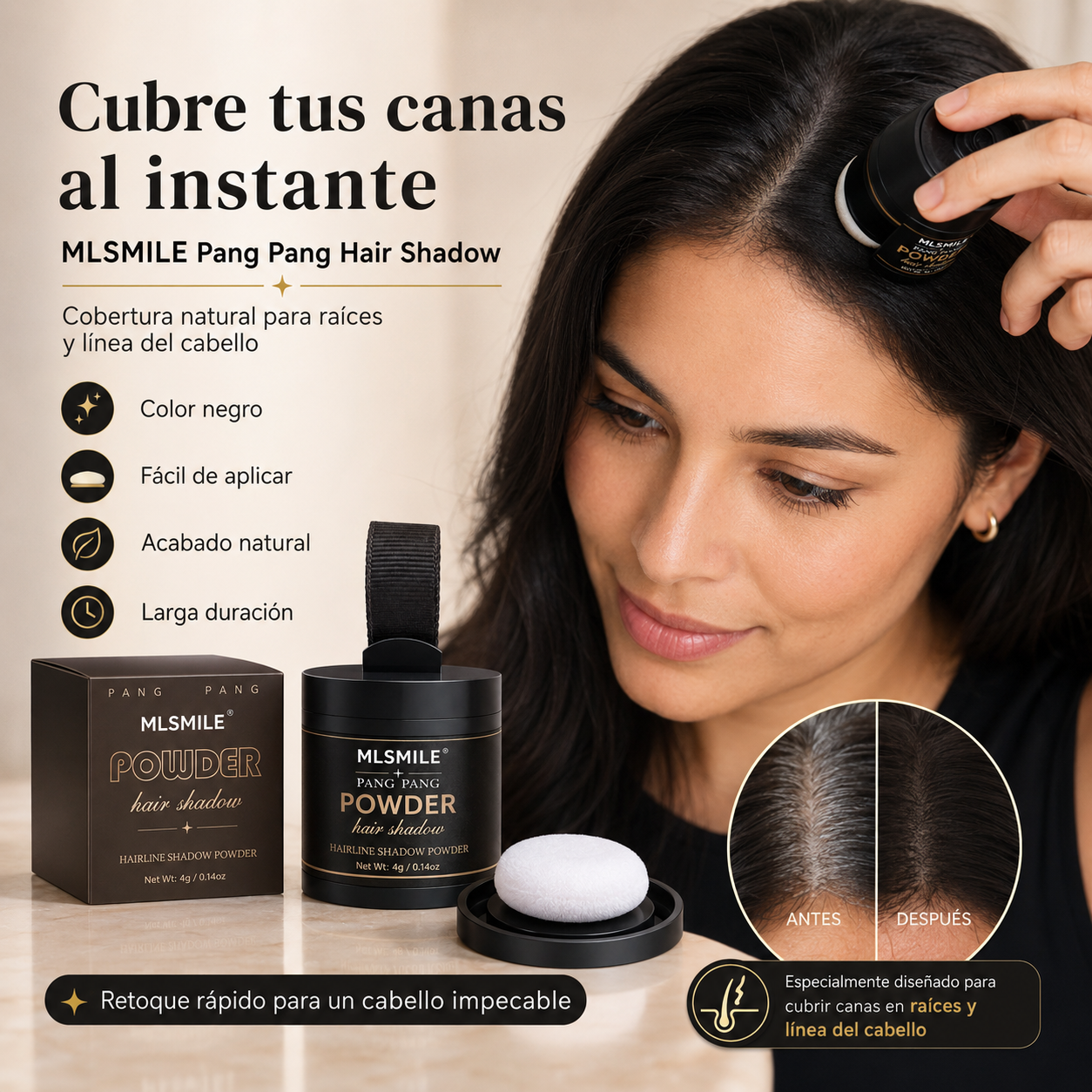 Polvo corrector de línea capilar