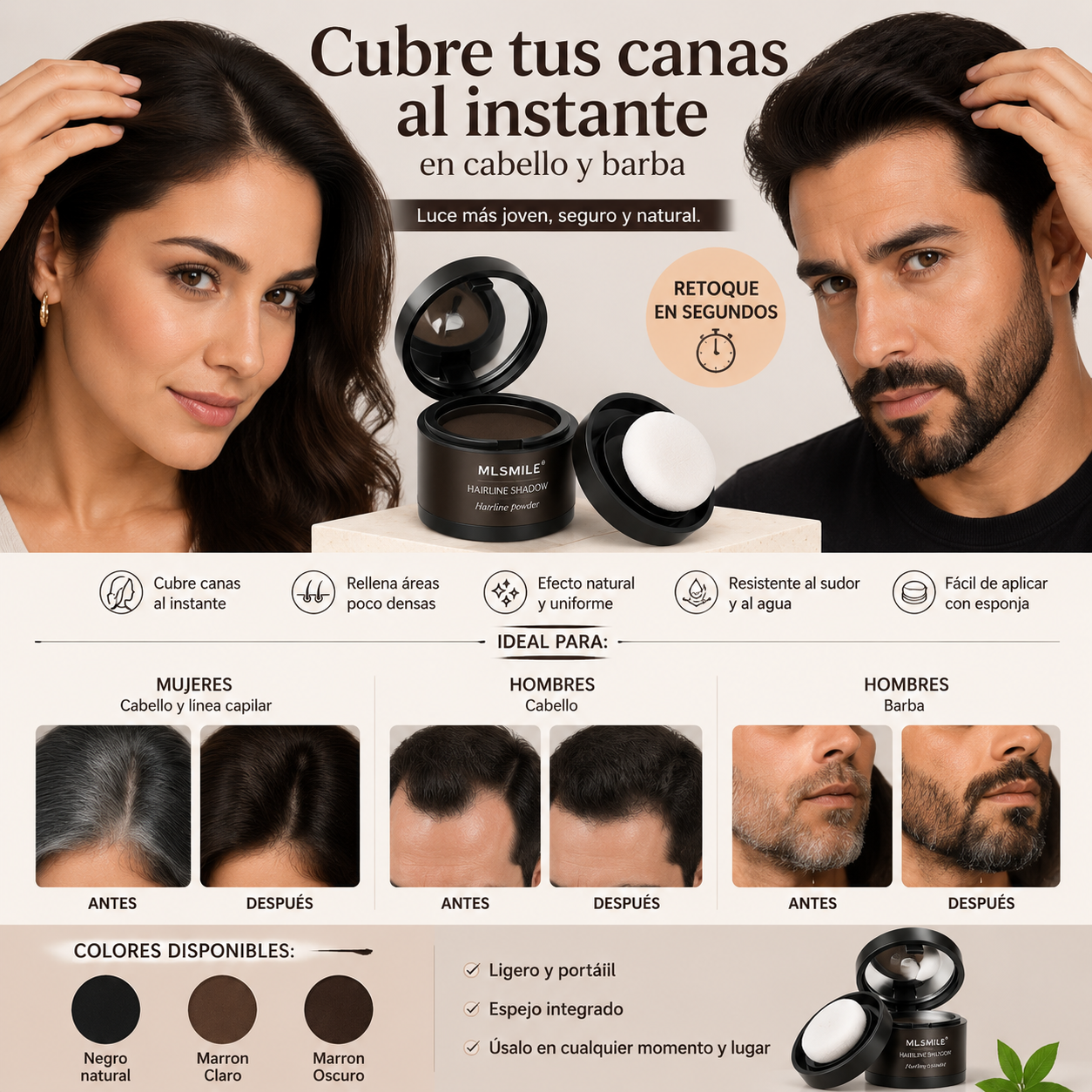 Polvo corrector de línea capilar