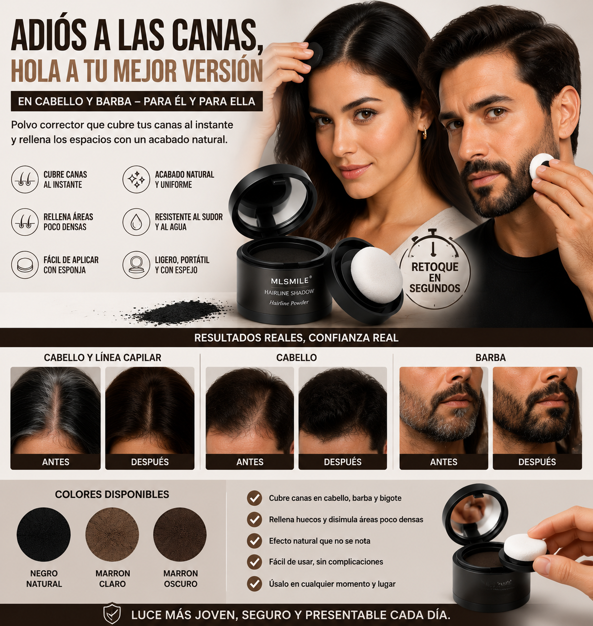 Polvo corrector de línea capilar